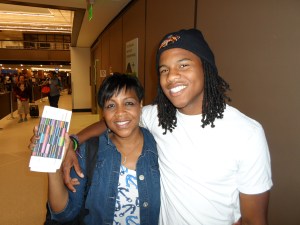 Me and my son, Jerrell at the airport.